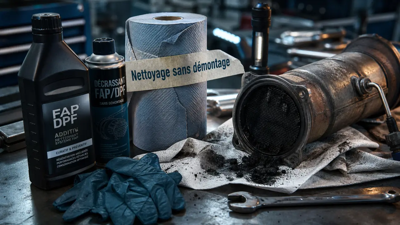 Nettoyage fap dpf sans démontage : additif sur filtre encrassé