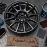 Peinture sur jante : jante à rénover avec peinture et apprêt