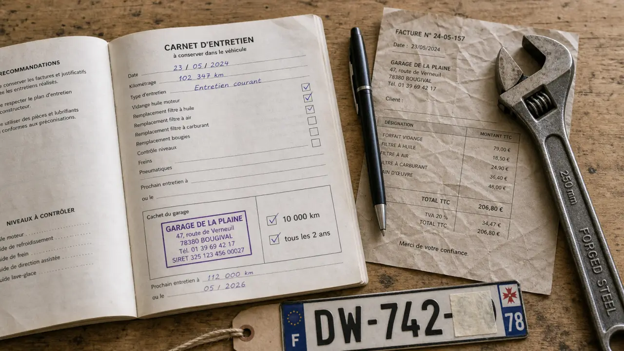 Carnet entretien voiture : vérifier avant la revente