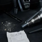 Meilleure aspirateur voiture sans fil, miettes et sable dans le coffre