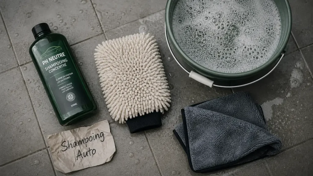 Shampoing auto pH neutre, dégraissant ou protecteur : lequel choisir selon l’état de la carrosserie ?