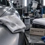Dégraisser carrosserie : chiffon microfibre et produit dégraissant