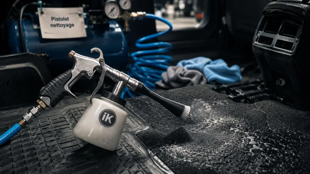 Pistolet nettoyage voiture : 7 bars, compresseur adapté et surfaces à ne pas rater