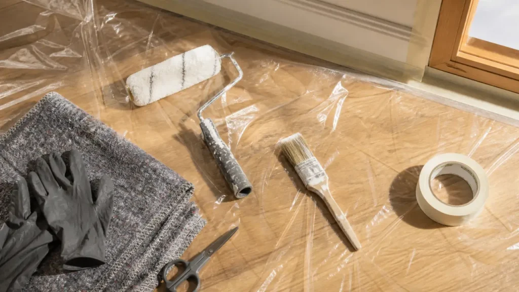 Protection peinture : bâche, feutre ou ruban, le bon choix selon le chantier