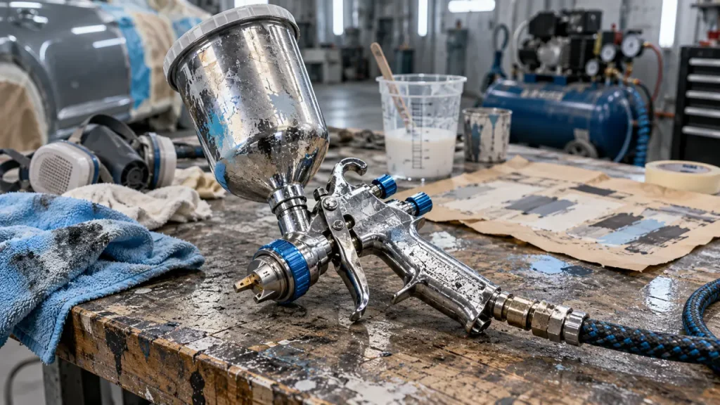 Pistolet à peinture carrosserie : la bonne buse ne suffit pas sans le bon compresseur